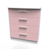 Knightsbridge 4 Drawer Chest in Kobe Pink & White