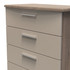 Knightsbridge 5 Drawer Chest in Mushroom Gloss & Darkolino