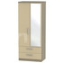 Knightsbridge 2ft6in 2 Drawer Mirror Wardrobe in Mushroom Gloss & Darkolino