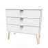 Hong Kong (Black Legs) 3 Drawer Chest in White Matt