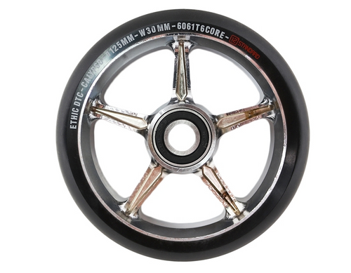 Ethic (pair) 12 STD Calypso Wheels 125mm - POLISHED/BLACK Ethic (pair) 12 STD Calypso Wheels 125mm - POLISHED/BLACK