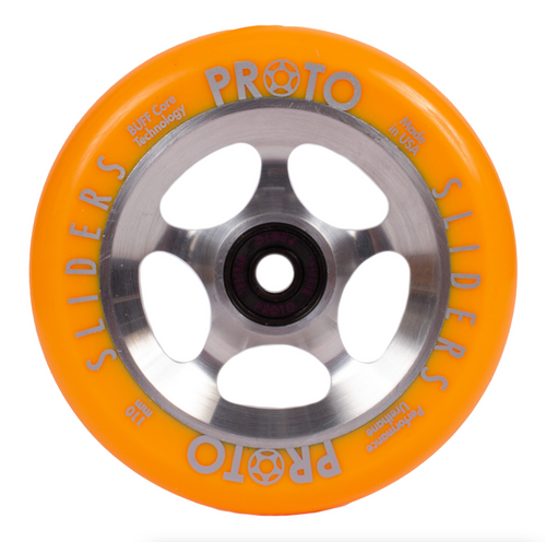Proto Starbright Slider Wheels 110mm - Orange (pair)  Proto Starbright Slider Wheels 110mm - Orange (pair)