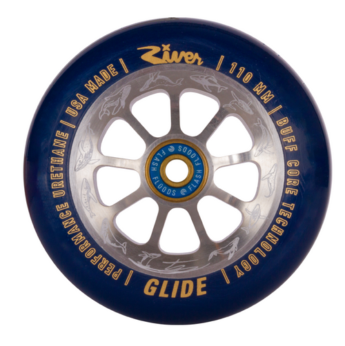 River Wheel Co. “Coastal” Glides Pro Scooter Wheels - 110mm x 24mm (Joel Ingold Sig.) -Navy/Silver River Wheel Co. “Coastal” Glides Pro Scooter Wheels - 110mm x 24mm (Joel Ingold Sig.) -Navy/Silver
