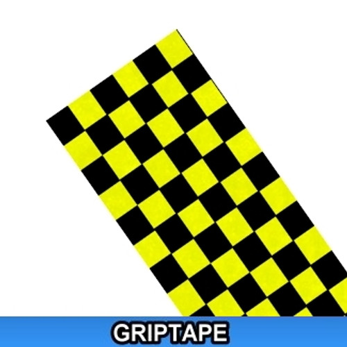 Grip Tape Single Sheet Checkered Black/Yellow 4.5 x 22 Grip Tape Single Sheet Checkered Black/Yellow 4.5 x 22
