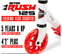 Madd Gear Rush 125 Folding Scooter - Light Up Wheels - White/Red