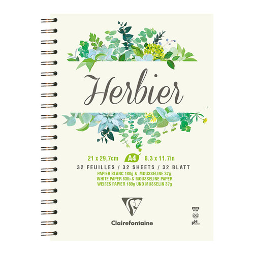 Clairefontaine Herbier Spiral Book A4 180g 32sh