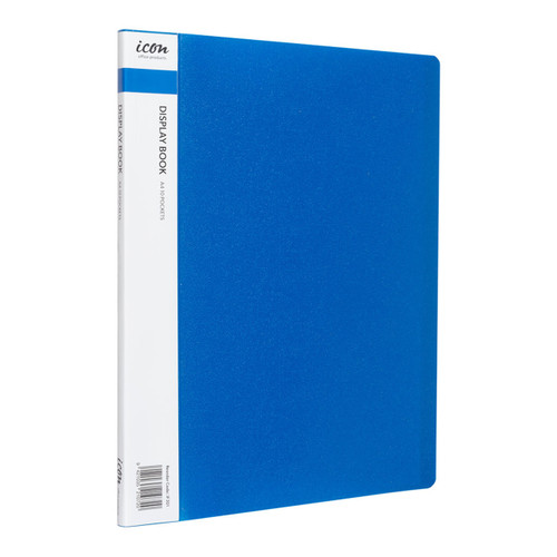 Icon Display Book A4 with Insert Spine 10 Pocket Blue