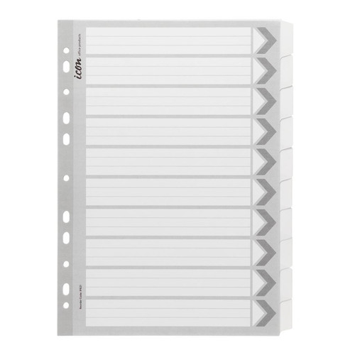 Icon Cardboard Dividers with Reinforced Tabs 10 Tab White