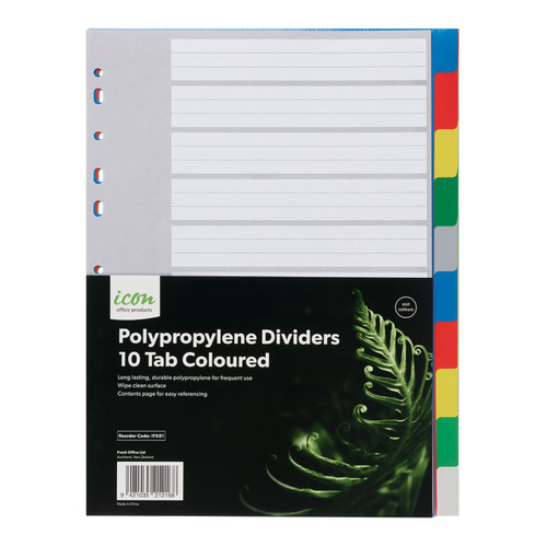 Icon PP Dividers 10 Tab Coloured