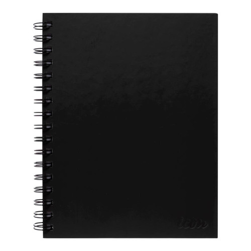 Icon Spiral Notebook A5 Hard Cover Black 200 pg