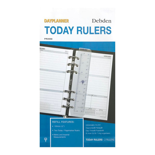 Debden Personal Dayplanner Today Ruler, Pack of 2