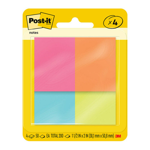 Post-it Notes 653-4AF 38x50mm Poptimistic (Cape Town), Pack of 4