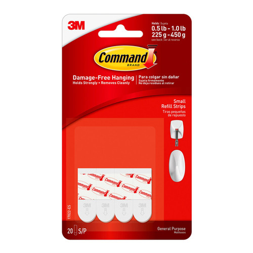 Command Refill Strips 17022 Small White, Pack of 20