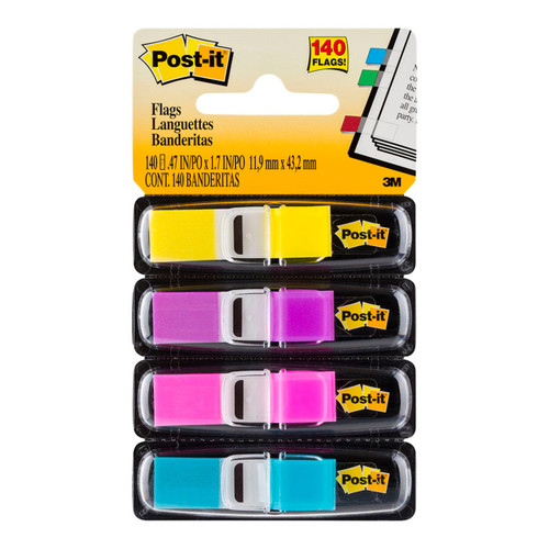 Post-it Flags 683-4AB 12x43mm Bright, Pack of 4