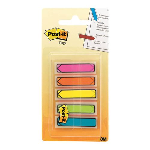 Post-it Arrow Flags 684-ARR2 12x43mm Bright, Pack of 5