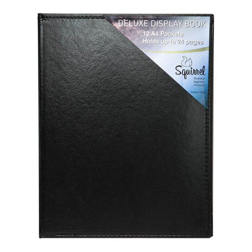 Squirrel Deluxe Display Book A4 Leatherette 12 Pocket