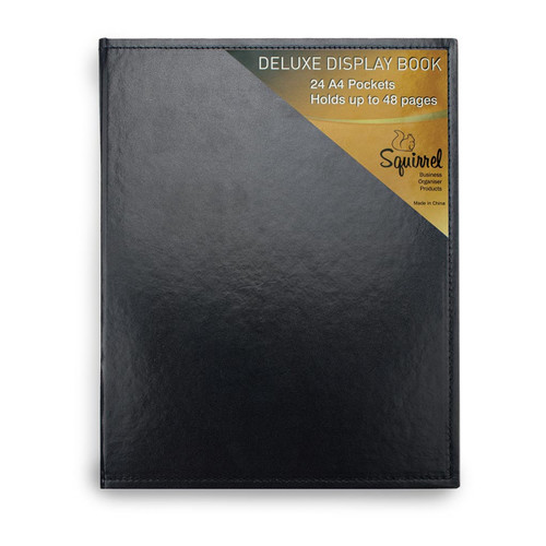 Squirrel Deluxe Display Book A4 Leatherette 24 Pocket