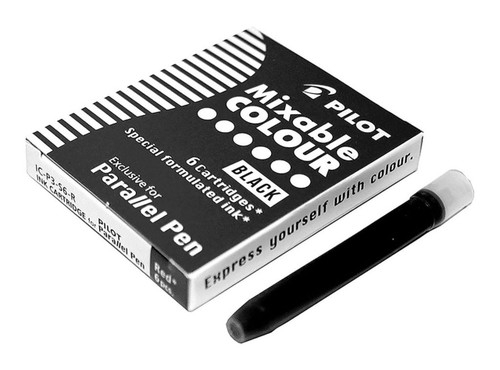 Pilot Parallel Pen Black Cartridge, Pack of 6 (IC-P3-S6-B)
