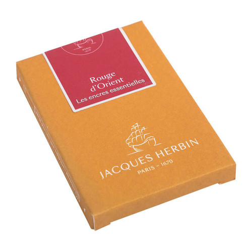 Jacques Herbin Essential Ink Cartridge Rouge d'Orient, Pack of 7