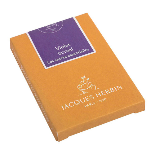 Jacques Herbin Essential Ink Cartridge Violet Boreal, Pack of 7