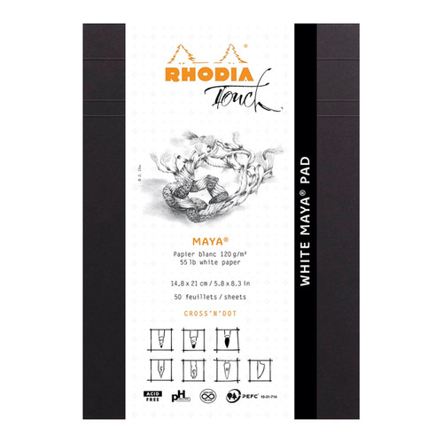 Rhodia Touch Maya White Pad A5 Cross n Dot