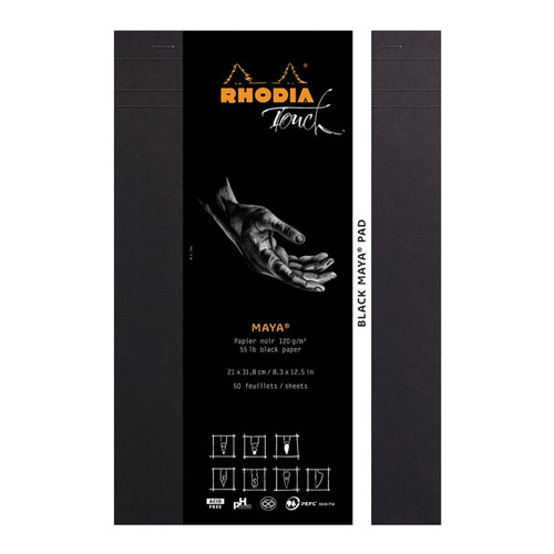 Rhodia Touch Maya Black Pad A4+ Blank