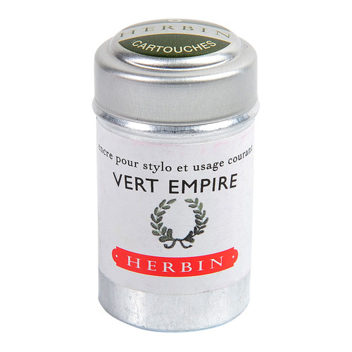 Herbin Writing Ink Cartridge Vert Empire, Pack of 6