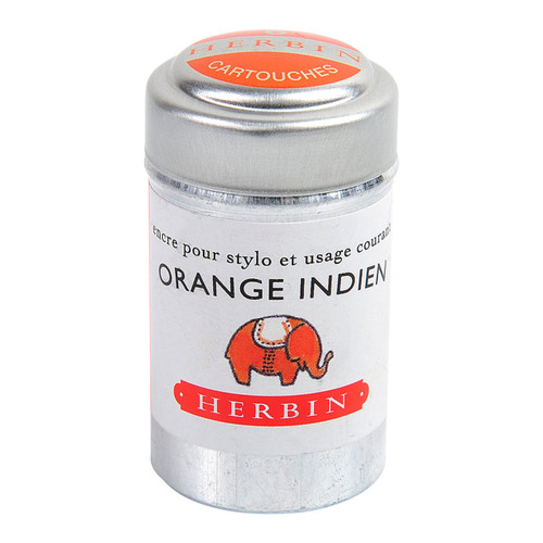 Herbin Writing Ink Cartridge Orange Indien, Pack of 6