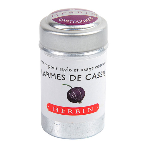 Herbin Writing Ink Cartridge Larmes de Cassis, Pack of 6