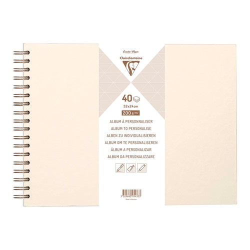 Clairefontaine Hardcover Album 32x24cm Iridescent Ivory