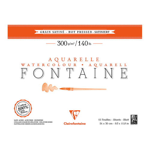 Fontaine Hot Press Pad 24x30cm 300g 12sh