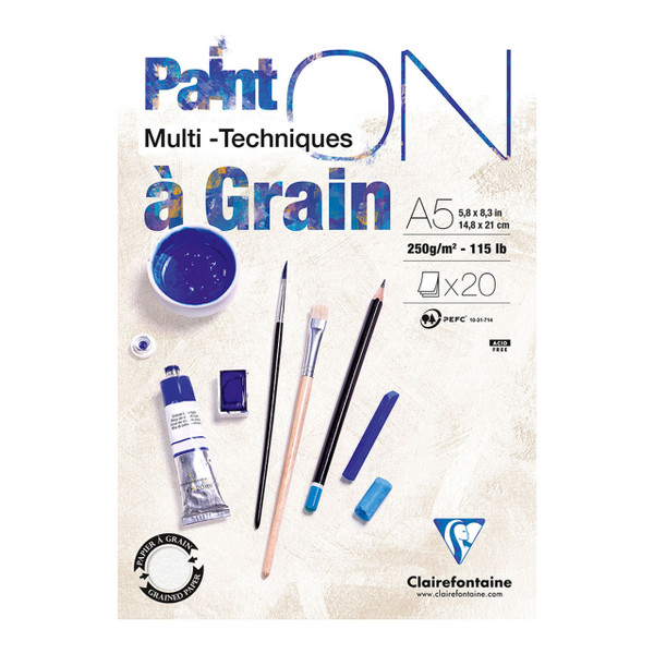 PaintON Pad Grain White A5 20sh