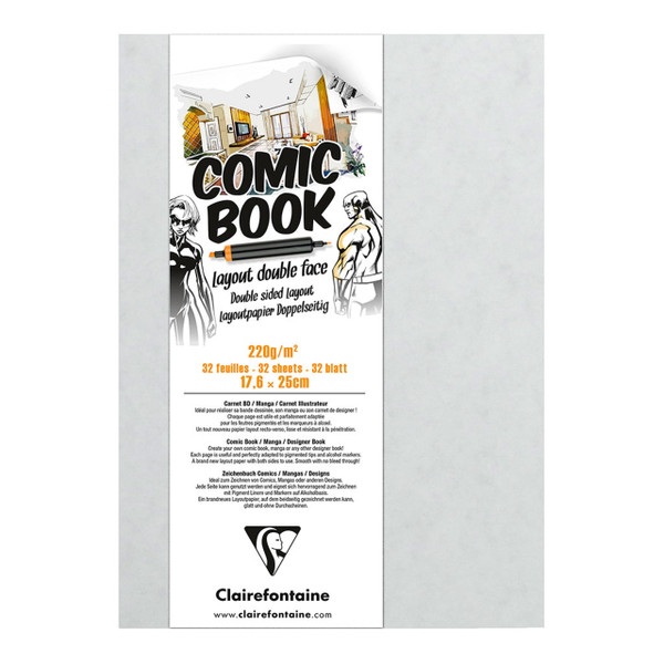 Clairefontaine Comic Book 17.6x25cm 220g 32sh