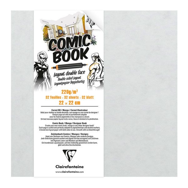 Clairefontaine Comic Book 22x22cm 220g 32sh