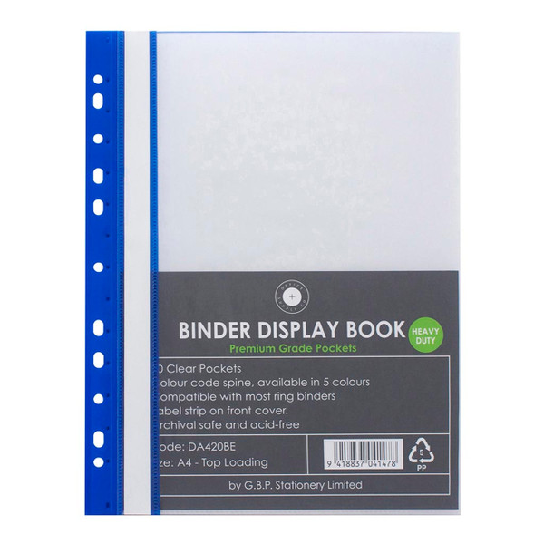 OSC Binder Display Book A4 20 Pocket Blue