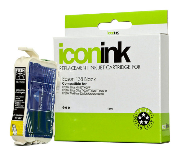 Icon Compatible Epson 138 Black Ink Cartridge