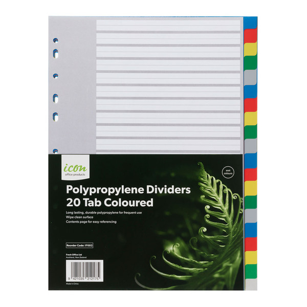 Icon PP Dividers 20 Tab Coloured