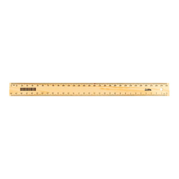 Icon Ruler Wooden Narrow 30cm