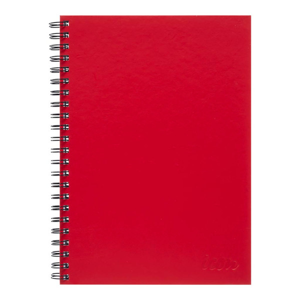 Icon Spiral Notebook A4 Hard Cover Red 200 pg