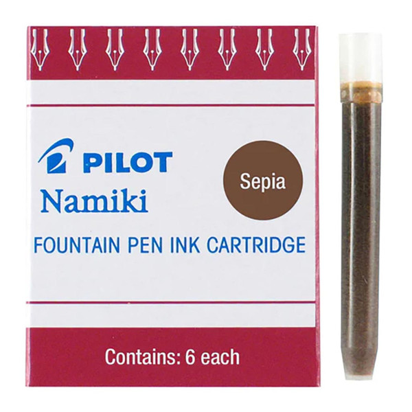 Pilot Fountain Pen Ink Cartridge Sepia, Pack of 6 (IC-50-SP)