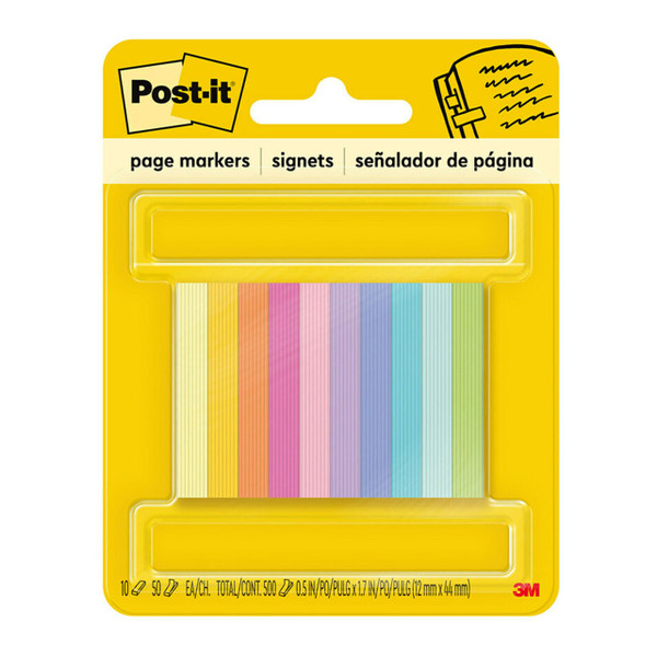 Post-it Page Markers 670-10AB 13x43mm Assorted, Pack of 10