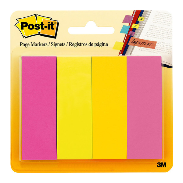 Post-it Page Markers 671-4AU 22x73mm Assorted, Pack of 4