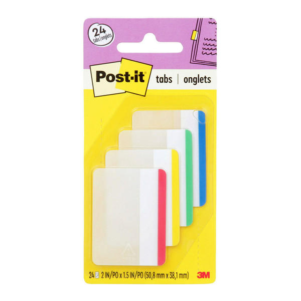 Post-it Tabs 686F-1 50x38mm Primary, Pack of 4