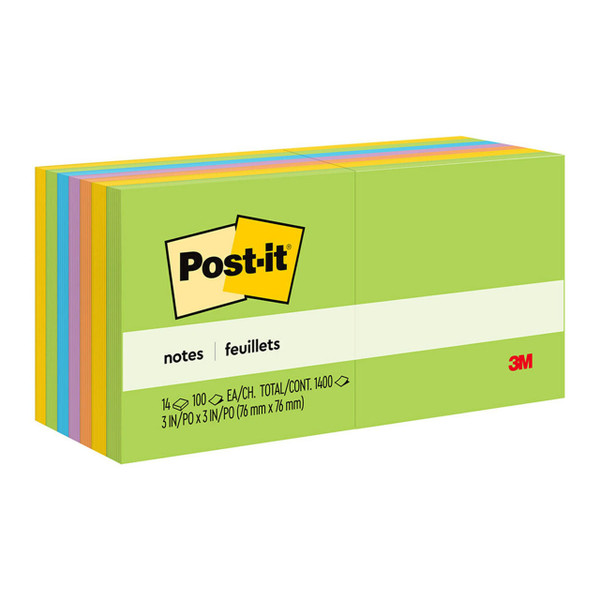 Post-it Notes 654-14AU 76x76mm Floral Fantasy (Jaipur), Pack of 14