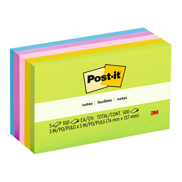 Post-it Notes 655-5UC 76x127mm Floral Fantasy (Jaipur), Pack of 5