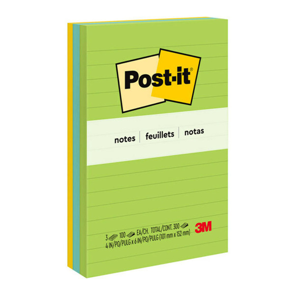 Post-it Lined Notes 660-3AU 101x152mm Floral Fantasy (Jaipur), Pack of 3