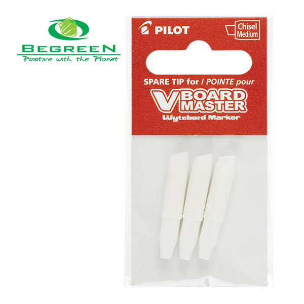 Pilot BeGreen V Board Whiteboard Marker Chisel Tips, Pack of 3 (WBTIP-VBM-MC)