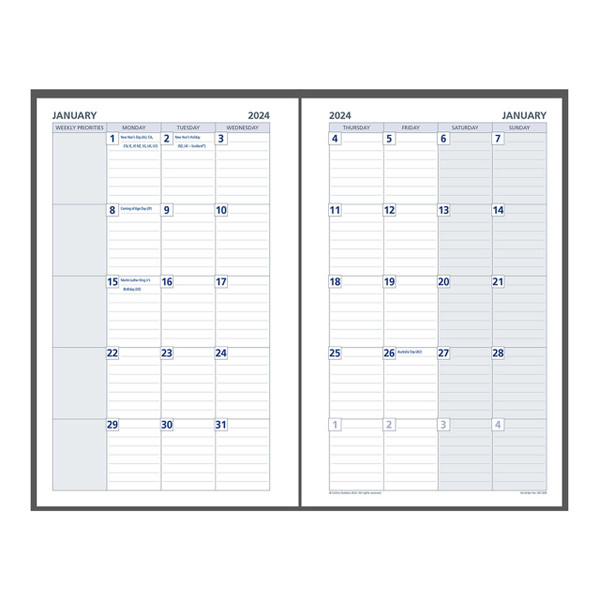 Debden Desk Dayplanner Refill 2024 Month to View