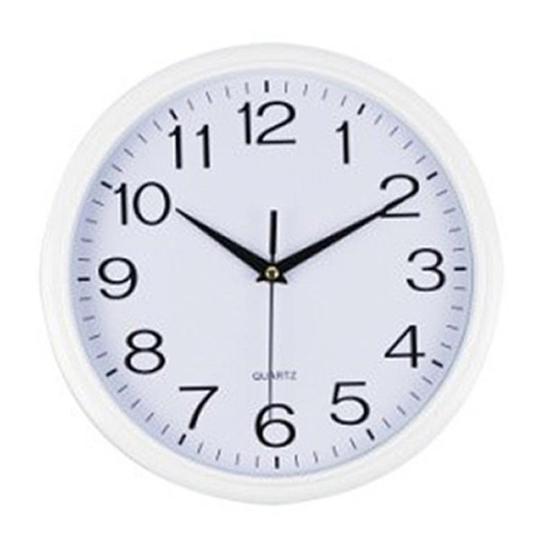 Italplast Quartz Wall Clock 30cm White, White Trim