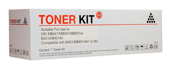 Icon Compatible OKI B401 MB451 Black Toner Cartridge (44992407)
